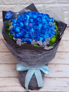 情人節系列 520*50枝深藍玫瑰圓形大花束