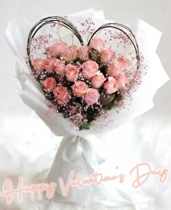 情人節系列 12/18枝心形肯亞淺粉紅玫瑰花束*