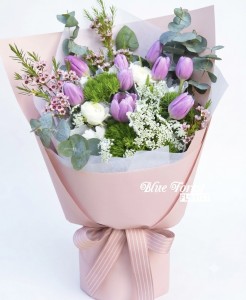 荷蘭淺紫鬱金香花束