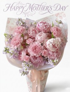 Mother's day 8朵裝粉紅康乃馨配6朵裝入口牡丹花束