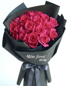 桃紅玫瑰花束18枝装-