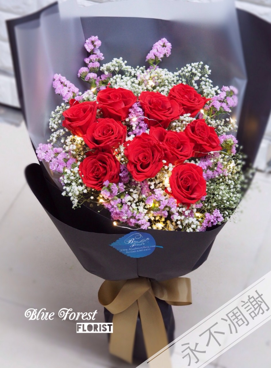 10支装日本保鲜花玫瑰花束(红色)