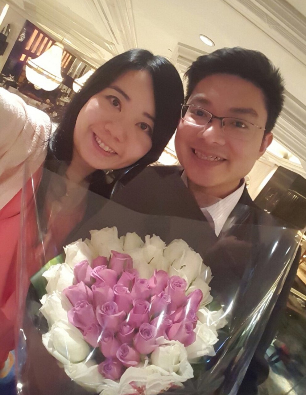 客人满意回照片及好评*心形玫瑰花束
