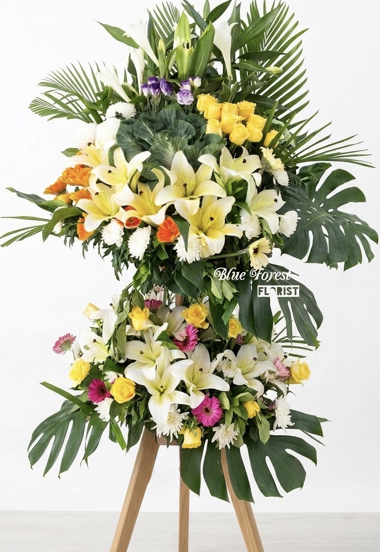 雙層帛事花籃13